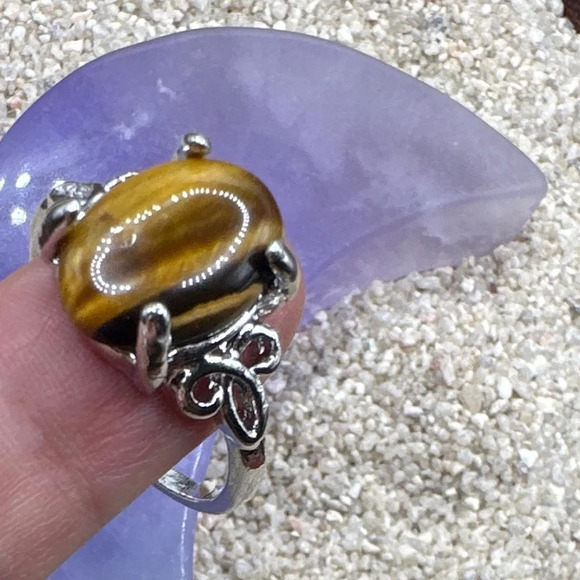 tiger’s eye Victorian silver ring/manifesting courage and strength - Picture 2 of 6